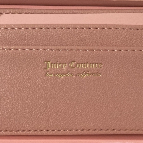 Juicy Couture 3PC Giftset•Wristlet•Card Case•Key Chain/Bag Charm•Pink & Brown - Picture 4 of 8